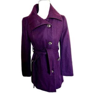 Nine West Winter Size 2 Woman Wool Blend Coat in Plum